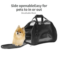 Thumbnail for Ondoing Black Portable Pet Carrier Tote Travel Bag Kennel Soft Dog Crate Cage Outdoor