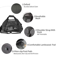 Thumbnail for Ondoing Black Portable Pet Carrier Tote Travel Bag Kennel Soft Dog Crate Cage Outdoor