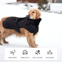 Thumbnail for Pet Dog Raincoat Poncho Jacket Windbreaker Waterproof Clothes with Harness Hole-XXL-Black (Single Layer)