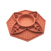 Thumbnail for Flower Mandala Slow Feeder Lick Mat Bowl - Terracotta