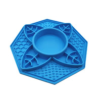 Thumbnail for Flower Mandala Slow Feeder Lick Mat Bowl - Blue