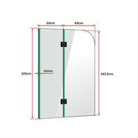 Thumbnail for 900 x 1450mm Frameless Bath Panel 10mm Glass Shower Screen By Della Francesca