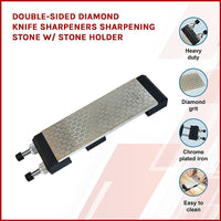 Thumbnail for Double-Sided Diamond Knife Sharpeners Sharpening Stone W/ Stone Holder