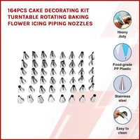 Thumbnail for 164Pcs Cake Decorating Kit Turntable Rotating Baking Flower Icing Piping Nozzles