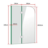 Thumbnail for 900 x 1450mm Frameless Bath Panel 10mm Glass Shower Screen By Della Francesca