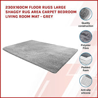 Thumbnail for 230x160cm Floor Rugs Large Shaggy Rug Area Carpet Bedroom Living Room Mat - Grey