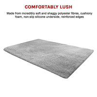 Thumbnail for 230x160cm Floor Rugs Large Shaggy Rug Area Carpet Bedroom Living Room Mat - Grey