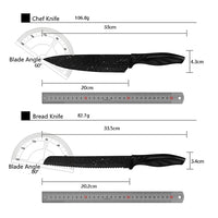 Thumbnail for Kitchen 17 Pc Knife Set w/ Block & Sharpener Chef Bread Steak Knives