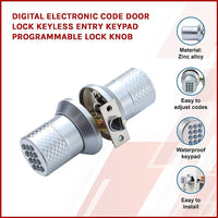 Thumbnail for Digital Electronic Code Door Lock Keyless Entry Keypad Programmable Lock Knob