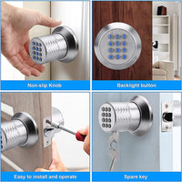 Thumbnail for Digital Electronic Code Door Lock Keyless Entry Keypad Programmable Lock Knob