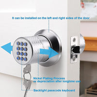 Thumbnail for Digital Electronic Code Door Lock Keyless Entry Keypad Programmable Lock Knob