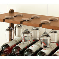 Thumbnail for Wine Rack Free Standing 15 Bottles with 6 Glasses Holder Bamboo Wine Storage