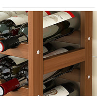 Thumbnail for Wine Rack Free Standing 15 Bottles with 6 Glasses Holder Bamboo Wine Storage