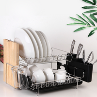 Thumbnail for Dish Drying Rack Drainer Cup Plate Holder Cutlery Tray Kitchen Organiser