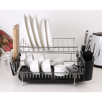 Thumbnail for Dish Drying Rack Drainer Cup Plate Holder Cutlery Tray Kitchen Organiser