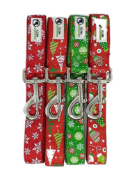 Thumbnail for Christmas Dog Leashes 1.2m Green Snow Flakes