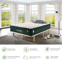 Thumbnail for Green Tea Cool Gel Memory Foam Mattress 36cm 5 Zone Double