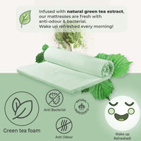 Thumbnail for Green Tea Cool Gel Memory Foam Mattress 36cm 5 Zone Double