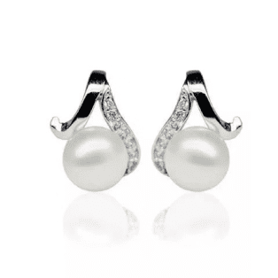 Freshwater White Pearls Footscray Earrings 8-9 mm AAA-0