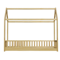 Thumbnail for Artiss Bed Frame Wooden Kids House Frame Oak ROCK