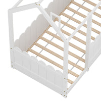 Thumbnail for Artiss Bed Frame Wooden Kids House Single Frame White KORI