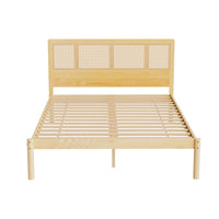 Thumbnail for Artiss Bed Frame Double Size Rattan Wooden RITA