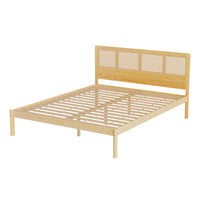 Thumbnail for Artiss Bed Frame Queen Size Rattan Wooden RITA