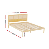 Thumbnail for Artiss Bed Frame Queen Size Rattan Wooden RITA