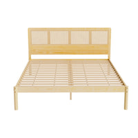 Thumbnail for Artiss Bed Frame Queen Size Rattan Wooden RITA