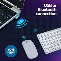 Thumbnail for Wireless Keyboard and Mouse Combo Bluetooth Set for PC Laptop Phone Tablet 78 Keys White