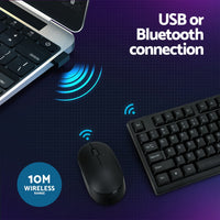 Thumbnail for Wireless Keyboard and Mouse Combo Bluetooth Set for PC Laptop Phone Tablet 104 Keys Black