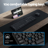 Thumbnail for Wireless Keyboard and Mouse Combo Bluetooth Set for PC Laptop Phone Tablet 104 Keys Black