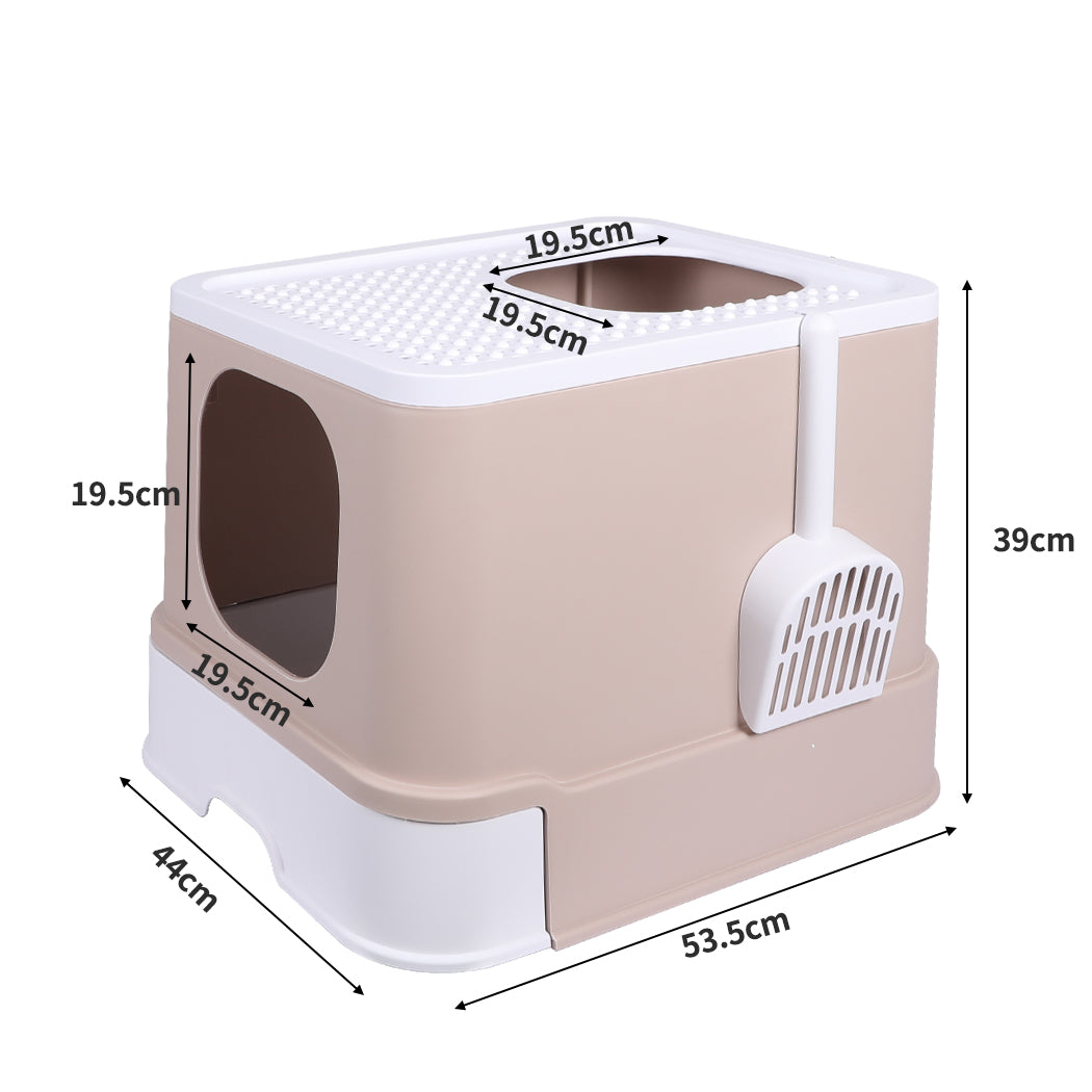 Fully Enclosed Kitty Toilet Basin in Blush-1