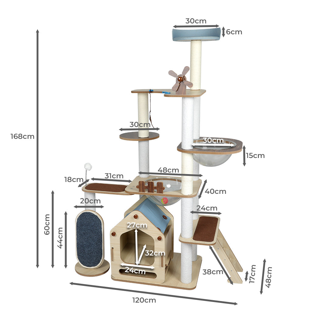 Windmill Wood Cat Condo House 168cm-2