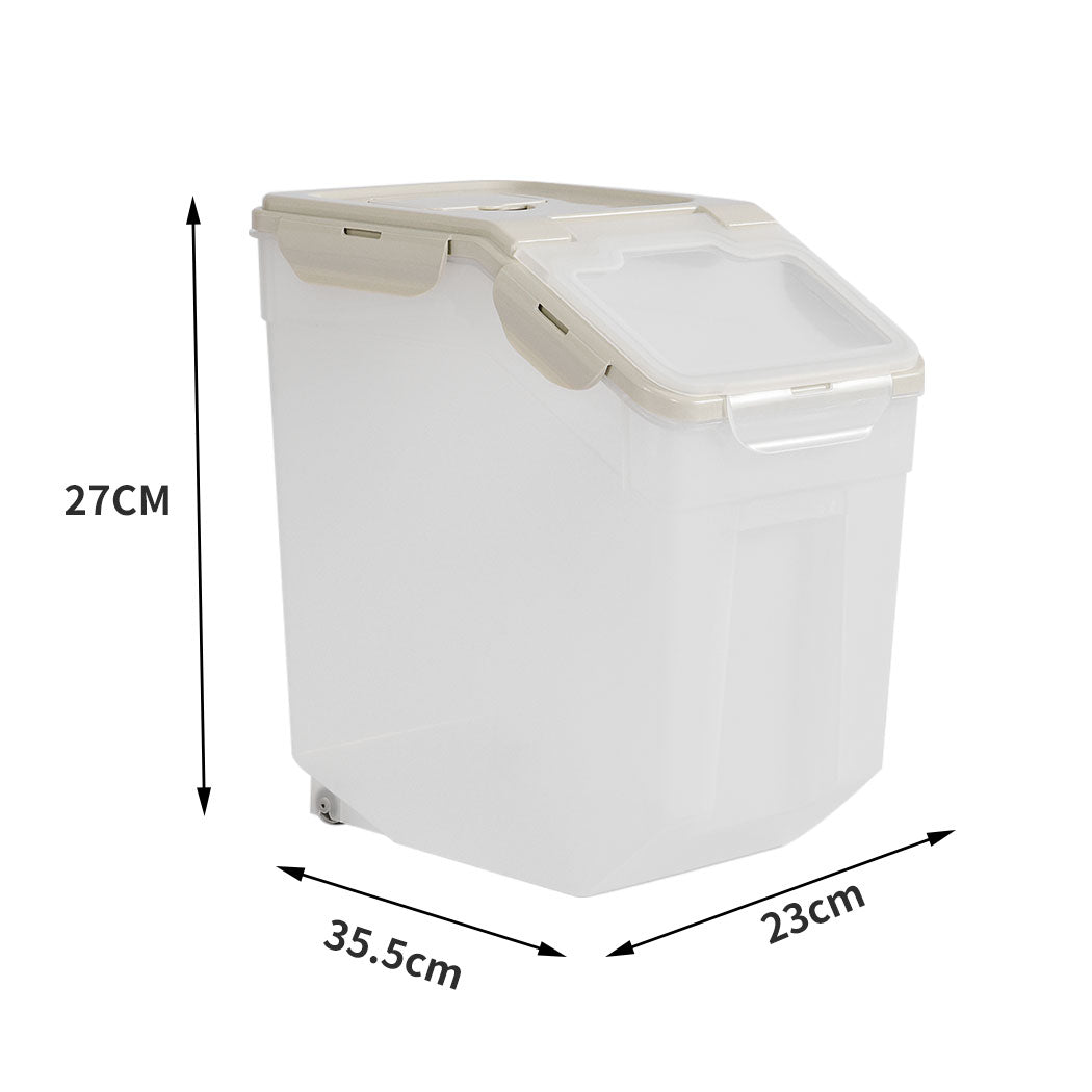 Pet Food Container Dog Cat Feeding Feeder Storage Box With Wheel 5L-2