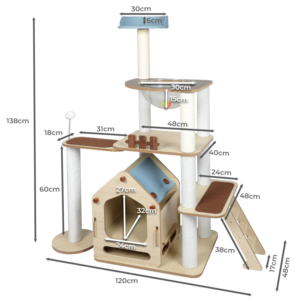 Windmill Wood Cat Condo House 138cm-2