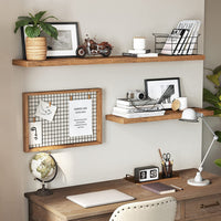 Thumbnail for VASAGLE Floating Wall Shelf for Photos Decorations Rustic Brown