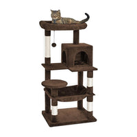 Thumbnail for Floofi 118cm Plush Cat Condo Cat Tree Brown