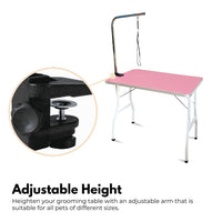 Thumbnail for Floofi Pet Grooming Table 90cm Single Pole (Pink)