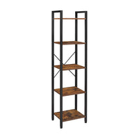 Thumbnail for VASAGLE 5 Tier Bookshelf Rustic Brown and Black