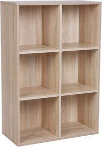 Thumbnail for VASAGLE Bookcase with 6 Compartments Wooden Shelving