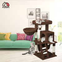 Thumbnail for Floofi 104cm Plush Cat Condo Cat Tree Brown