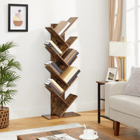 Thumbnail for VASAGLE 8 Tier Tree Bookshelf Rustic Brown