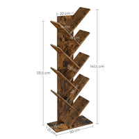 Thumbnail for VASAGLE 8 Tier Tree Bookshelf Rustic Brown