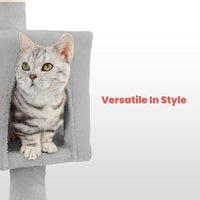 Thumbnail for Floofi 97cm Adjustable Base Plush Cat Tree Light Grey