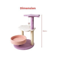 Thumbnail for Floofi 61cm Galaxy Plush Scratching Post Cat Tree Pink Purple