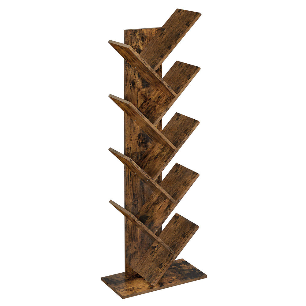 VASAGLE 8 Tier Tree Bookshelf Rustic Brown