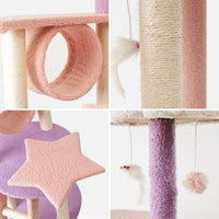 Thumbnail for Floofi 101cm Galaxy Plush Cat Condo Cat Tree Pink Purple