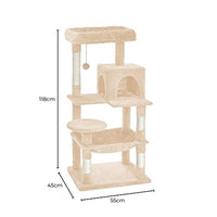 Thumbnail for Floofi 118cm Plush Cat Condo Cat Tree Beige