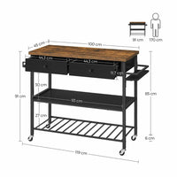 Thumbnail for VASAGLE Kitchen Shelf with 3 Shelves and 2 Drawers